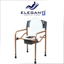 Elegant Metal Katlanabilir Klozet Yükseltici Sandalye Kahve Renk