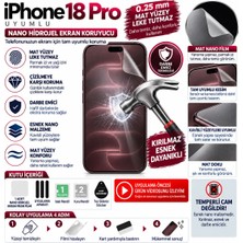 Biemtek Iphone 18 Pro Uyumlu 0.25 mm Mat Yüzey Nano Hidrojel Darbe Emici Çizilme Önleyici Telefon Arka Kaplama Tpu Film