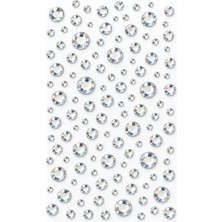 Kumru Studio Silver Taş Rhinestone Sticker – Yapışkanlı Saç, Yüz, Tırnak, Vücut ve Süs Taşı