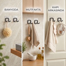 Anza Home Güçlü Yapışkanlı Çift Kancalı Banyo ve Mutfak Askısı, 2 Adet Metal Duvar Askılık
