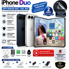 Biemtek Iphone Duo Uyumlu 2 Adet Çift Ekran Sağ-Sol Şeffaf Hayalet Nano Hidrojel Kırılmaz Ekran Koruyucu Darbe Emici Tpu Film