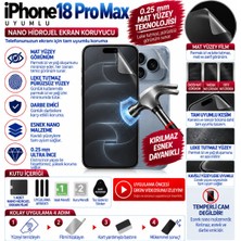 Biemtek Iphone 18 Pro Max Uyumlu 0.25 mm Mat Yüzey Leke Tutmaz Darbe Emici Nano Hidrojel Ekran Koruyucu Kırılmaz Tpu Film