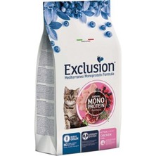Exclusion Monoprotein Tavuklu Narlı ve Yaban Mersinli Düşük Tahıllı Yavru Kedi Maması 12KG