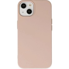 Marsilyan™- Apple Iphone 14 Plus Kılıf Nano Içi Kadife Silikon - Pudra