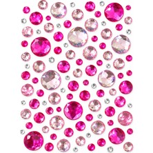 Kumru Studio Pembe Taş Rhinestone Sticker – Yapışkanlı Saç, Yüz, Tırnak, Vücut ve Süs Taşı