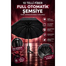 Tam Otomatik 10 Tel Rüzgara Dayanıklı Kırılmaz Şemsiye