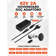 Bluesery 42V 2A Scooter, Hoverboard Kaykay Şarj Aleti Adaptörü Citymate Drift Car/Smart Balance/Hoverway/GoMaster/SBS-653/Bood/Giddy/SkyMaster/Ginger/Gyroor/Corby Uyumlu Adaptör