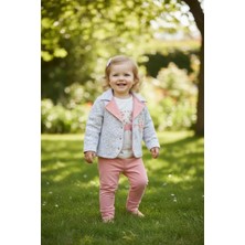 Erca Home Tekstil Ürünleri %100 Pamuklu Mevsimlik Luks Kız Bebek Tayt Sweat Ceket Üçlü Takım 3/12 Ay