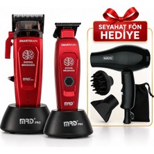 Mrd Pro HC90 Profesyonel Saç Sakal Tıraş Makinesi ve GMT90 Saç ve Sakal Çizim Makinesi Seyehat Fön Hediyeli