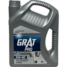 Grat Pro 5W-40 Tam Sentetik Motor Yağı 4 Litre