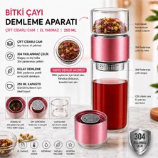 aldım geldim 250ML Çift Katlı El Yakmayan Isıyı Içinde Tutan Cam Bardak Detox Bitki Çayı Ihlamur Demliği