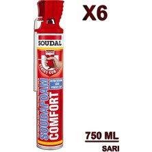 Soudafoam Comfort Poliüretan Köpük 750 Ml, Set Of 6, Sarı