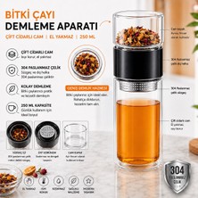 aldım geldim 250ML Çift Katlı El Yakmayan Isıyı Içinde Tutan Cam Bardak Detox Bitki Çayı Ihlamur Demliği