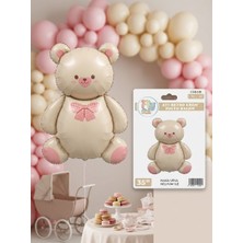 Ayı Retro Krem Folyo Balon 35 Inç (90 Cm)