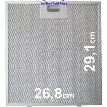 Silverline 3265.9.733.01 Davlumbaz Alüminyum Yağ Filtresi Yıkanabilir Uzun Ömürlü Birebir Uyum 268X291
