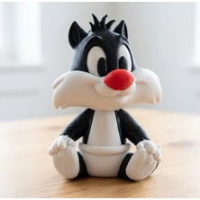 Hayalhane3d Silvester Kedi Anahtarlık 3D Baskı – Looney Tunes Karakter Figürlü Anahtarlık