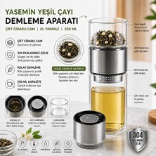 aldım geldim 250ML Çift Katlı El Yakmayan Isıyı Içinde Tutan Cam Bardak Detox Bitki Çayı Ihlamur Demliği