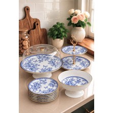 Pinkev Butterfly 10 Parça 6 Kişilik Meyvelikli Seramik Pasta Sunum Tabağı Seti