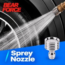 Robeve Bear Force Paslanmaz Çelik Sprey Nozul – 1/4” Hızlı Bağlantılı 232 Mikro Delikli 0,3 mm Basınçlı Su Püskürtme Başlığı, Oto Yıkama Tabancası Nozul Aparatı, Araç Bahçe Cam ve Dış Mekan Temizliği