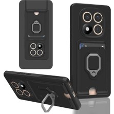 Marsilyan™- Xiaomi Redmi Note 14 Pro Plus Kılıf Zuma Kartvizitli Yüzüklü Silikon - Siyah