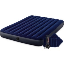 Intex Queen Dura-Beam Klasik Yatak, Yastık, Pompa Set - Çift Kişilik - 152X203X25CM