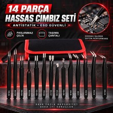 Mbl Hassas Cımbız Seti Elektronik Takı Laboratuvar El Sanatları 14 Parça Esd Antistatik Paslanmaz Çelik