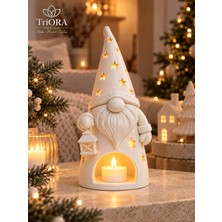 Triora Design Glome Işıklı Cüce Tealight – LED Işıklı 3D Baskı Dekoratif Yılbaşı ve Ev Dekorasyon Objesi | 22 cm