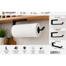 Metal Dolap Altı Kağıt Havluluk Mat Siyah Mutfak Raf Altı Rulo Havlu Askısı Organizer