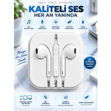 Kablolu Kulak Içi Kulaklık Mikrofonlu Kumandalı 3.5mm Stereo Beyaz Telefon Uyumlu