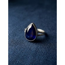 Aytekin Jewelry Gece Mavisi Damla Yüzük 925 Ayar Gümüş