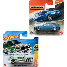 2 Araç Set - Hot Wheels Bmw M3 Wagon - Yeşil & Matchbox 2012 Bmw 3 Series Touring - Mavi (1/64) JBB48 - JBR71