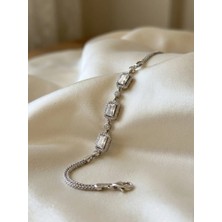 Aytekin Jewelry Baget Üçlemesi Gümüş Bileklik 925 Ayar