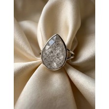 Aytekin Jewelry Buz Damlası Kristal Yüzük 925 Ayar Gümüş