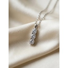 Aytekin Jewelry Üçlü Tektaş Kolye 925 Ayar Gümüş
