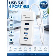 USB 3.0 Hub 4 Port Çoklayıcı USB Çoğaltıcı Süper Hızlı Veri Aktarımı Beyaz