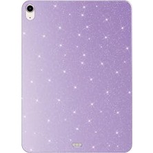Trendexa iPad 10.9 2022 (10.nesil) ile Uyumlu Simli Parlak Görünümlü Koton Tablet Kılıfı - Lila - Beyaz 1