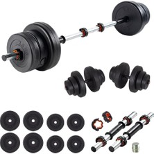 Happy Trend 32 kg Multifonksiyonel Halter Seti ve Dambıl Seti Ağırlık Fitness Seti