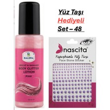 Balera Vücut Losyonu Pembe Simli 125 ml & Yüz Taşı Hediyeli-48
