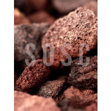 Sosc Natural Kırmızı Pomza Taşı 2-3 cm Volkanik Cürüf Ponza  1 Lt