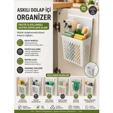 Shuvae Home Askılı Dolap Kapağı Organizeri – Montaj Gerektirmeyen, Delikli, Lavabo Altı ve Mutfak Dolabı Içi Düzenleyici Sepet Beyaz