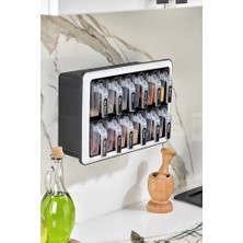Vilora Home Standlı 12 Li Kendinden Yapışkanlı Kaşıklı Kapaklı Baharatlık Takımı(Etiket Hediyeli)