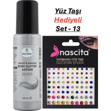 Balera Vücut Losyonu Gümüş Simli 125 ml & Yüz Taşı Hediyeli-13