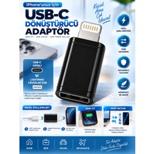 Lightning Usb-C Dönüştürücü Adaptör iPhone Şarj ve Veri Aktarım Aparatı Type-C Girişli