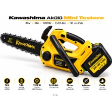 Wedoo Algaride Kawashima Akülü Mini Testere 36V 3AH 1200W 30 cm Kılavuz  Çift Akülü Pratik Budama ve Kesim Motoru