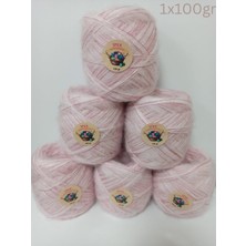 İpek Yün İplik Dünyası Angora Örgü Ipi (Pudra,pembe Sim) 100GR
