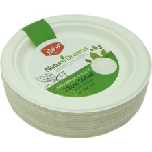 Happy Trend Nature Ekolojik Karton Kağıt Parti Tek Kullanımlık Tabak - 22 Cm. - 50 Adetlik 1 Paket