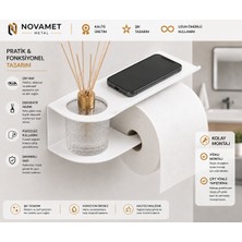 Lüks Metal Tuvalet Kağıtlığı Beyaz Duvar Tipi Modern Wc Kağıt Askısı Düzenleyici