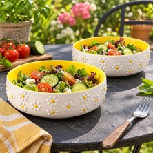 Happy Trend Salata Kasesi, Yulaf Granola ve Kahvaltı Kasesi, Sağlıklı Beslenme ve Diyet Kabı, Smoothie Bowl, Açai Bowl, Çorba Servis Kabı, Orta Boy Kase, Mikrodalga Uyumlu, Papatya