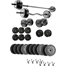 Happy Trend 68 kg Z-Barlı Megaset Halter Seti ve Dambıl, Ağırlık,fitness