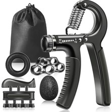 Happy Trend 5 Parça Set Kavrama Güçlendirici, 5-60 kg Ayarlanabilir El Kavrama Güçlendirici, Monitörlü, Parmak Sedyesi, Stres Giderici Kavrama Topu, Sporcular ve Müzisyenler Için
